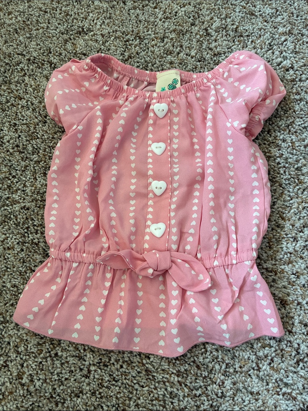 Lily Bleu Pink Heart-Detail Peplum Top